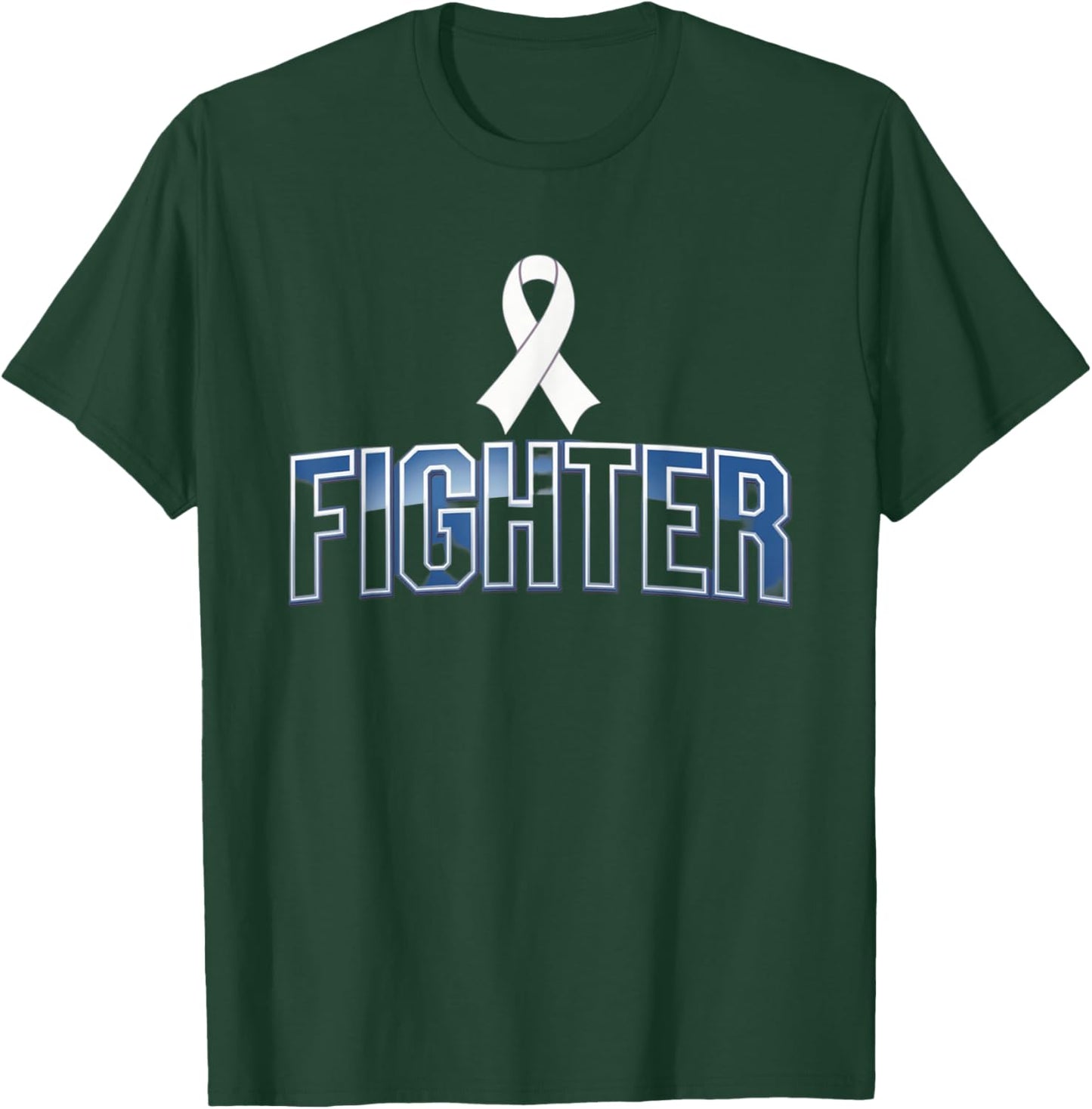 Lung Cancer Awareness Ribbon Support Squad T-Shirt - T-Shirt | Forest