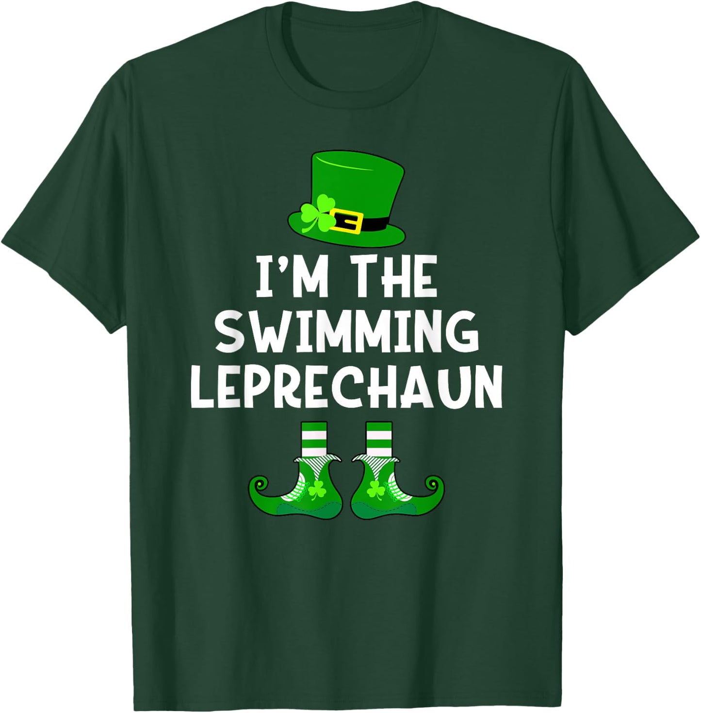 Swimming Leprechaun Funny St Patrick's Day Swim T-Shirt - T-Shirt | Forest