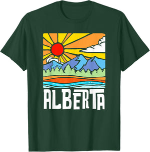 Alberta Canada Artistic Nature & Mountains Vintage T-Shirt - T-Shirt | Forest