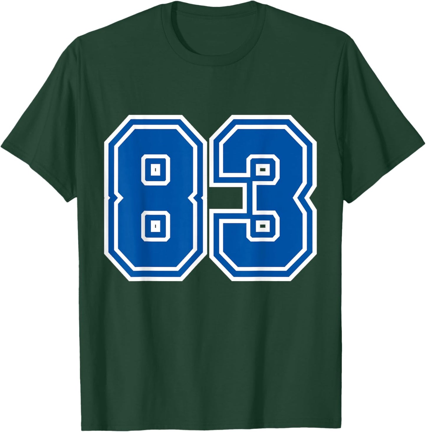 Number #83 Blue Varsity Number T-Shirt - T-Shirt | Forest