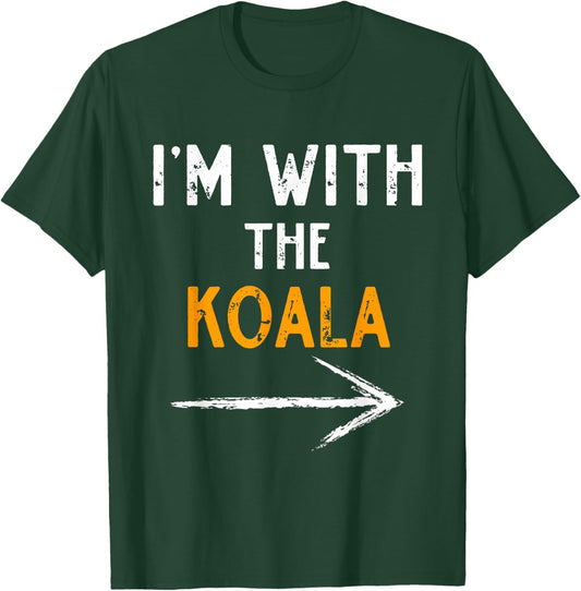 I’m with The Koala Funny Halloween Matching Couple Costume T-Shirt - T-Shirt | Forest