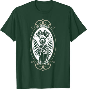 Spiritual Religious Christian Catholic St Genesius T-Shirt - T-Shirt | Forest