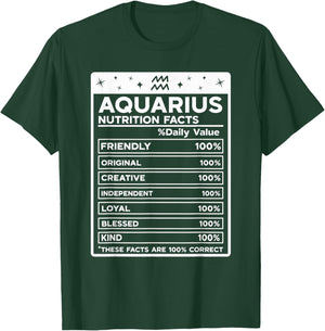 Aquarius Nutritional Style Zodiac Design, Aquarius T-Shirt - T-Shirt | Forest