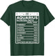 Aquarius Nutritional Style Zodiac Design, Aquarius T-Shirt - T-Shirt | Forest