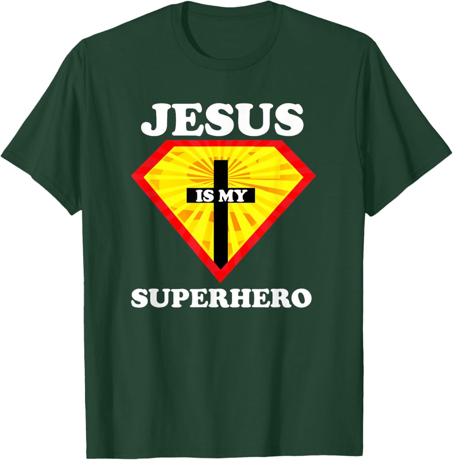 Jesus Is My Superhero Cute Powerful Christian Gift American T-Shirt - T-Shirt | Forest