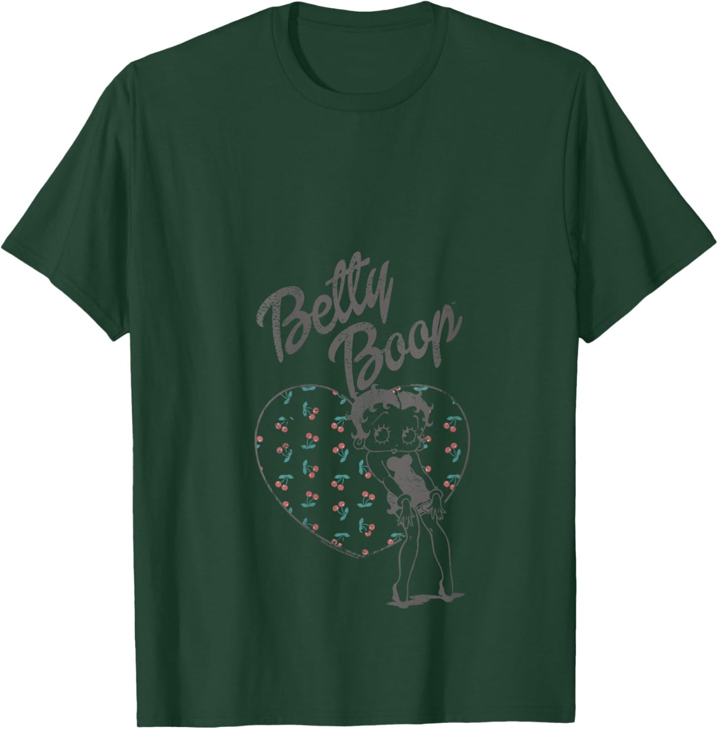 Betty Boop Vintage Cherries Heart Portrait V-Neck T-Shirt - T-Shirt | Forest