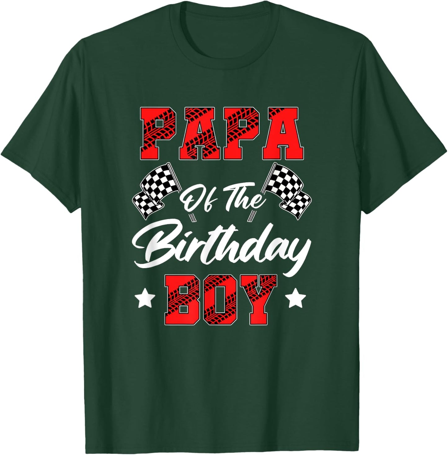 Race Car Papa Of The Birthday Boy Racing Family Pit Crew T-Shirt - T-Shirt | Forest