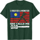I Created A Monster She Call Me Dad Baseball Softball Lover T-Shirt - T-Shirt | Forest