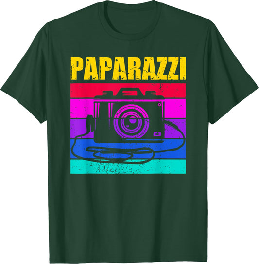 Vintage Paparazzi Camera Lover Photographer Daddy T-Shirt - T-Shirt | Forest