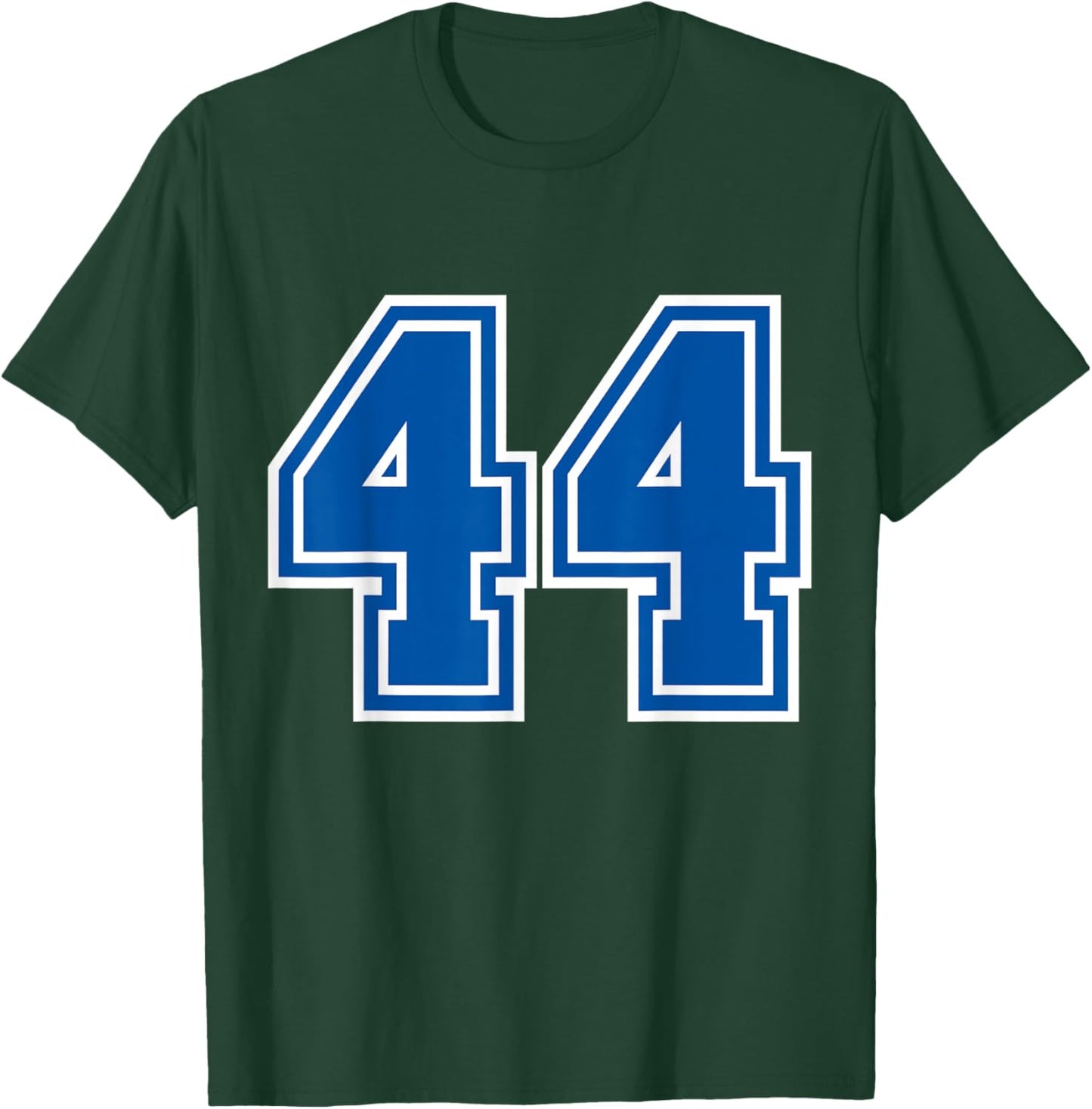 White Blue Sports Team Number 44 T-Shirt - T-Shirt | Forest