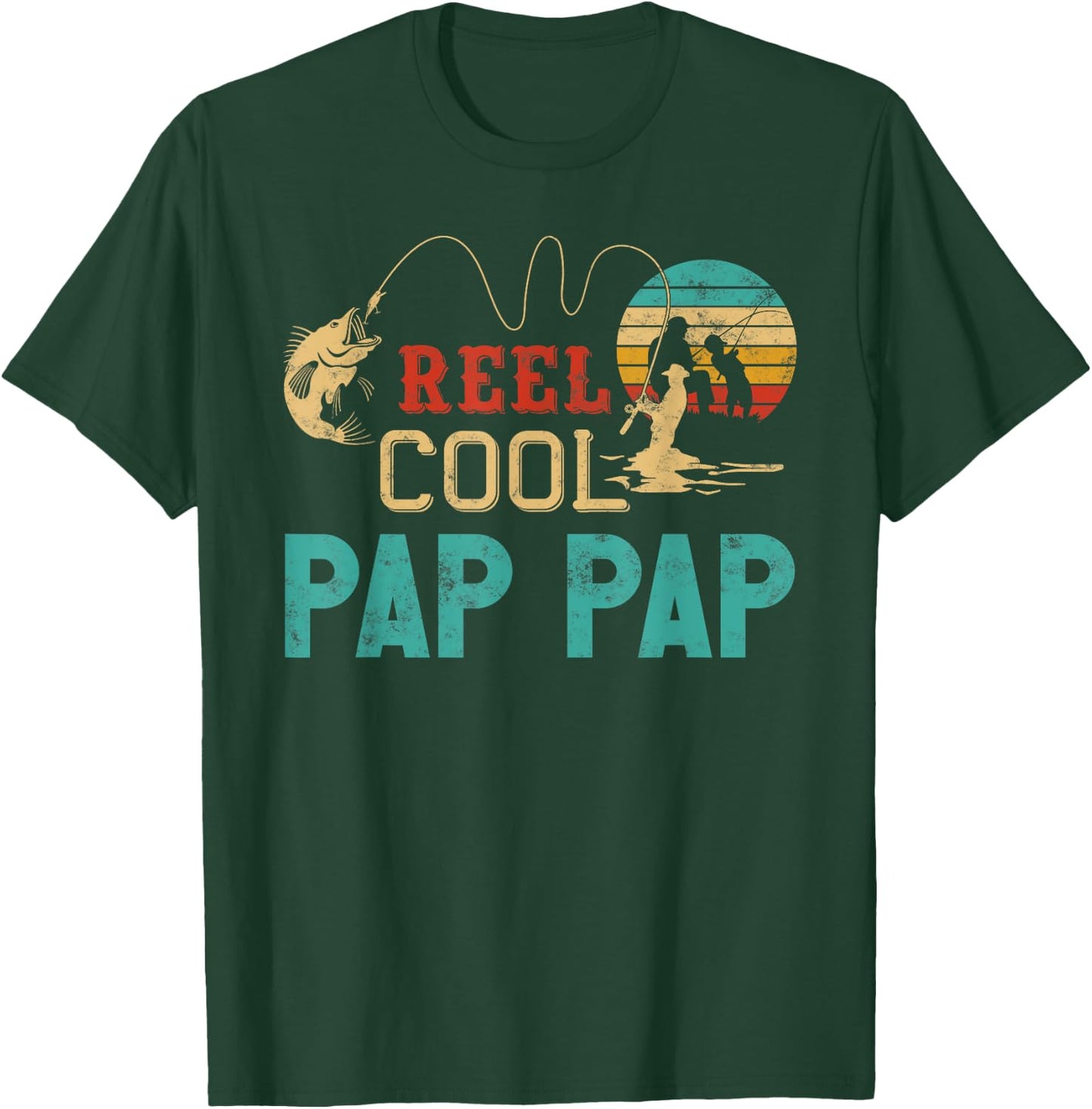 Reel cool Pap Pap Fishing Father’s Day gift Fisherman G-Dad T-Shirt - T-Shirt | Forest