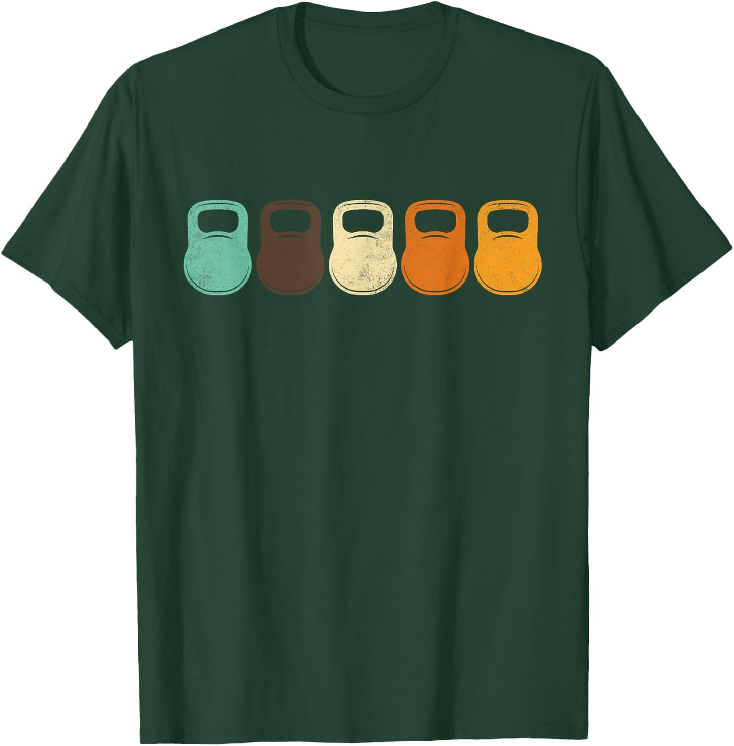 Retro Kettlebell Street Workout Weightlifting Weighttraining T-Shirt - T-Shirt | Forest