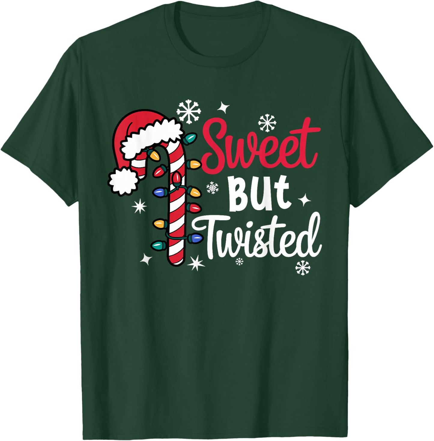 Funny Christmas Candy Cane Sweet But Twisted T-Shirt - T-Shirt | Forest