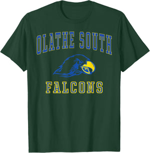 Olathe South High School Falcons C1 T-Shirt - T-Shirt | Forest