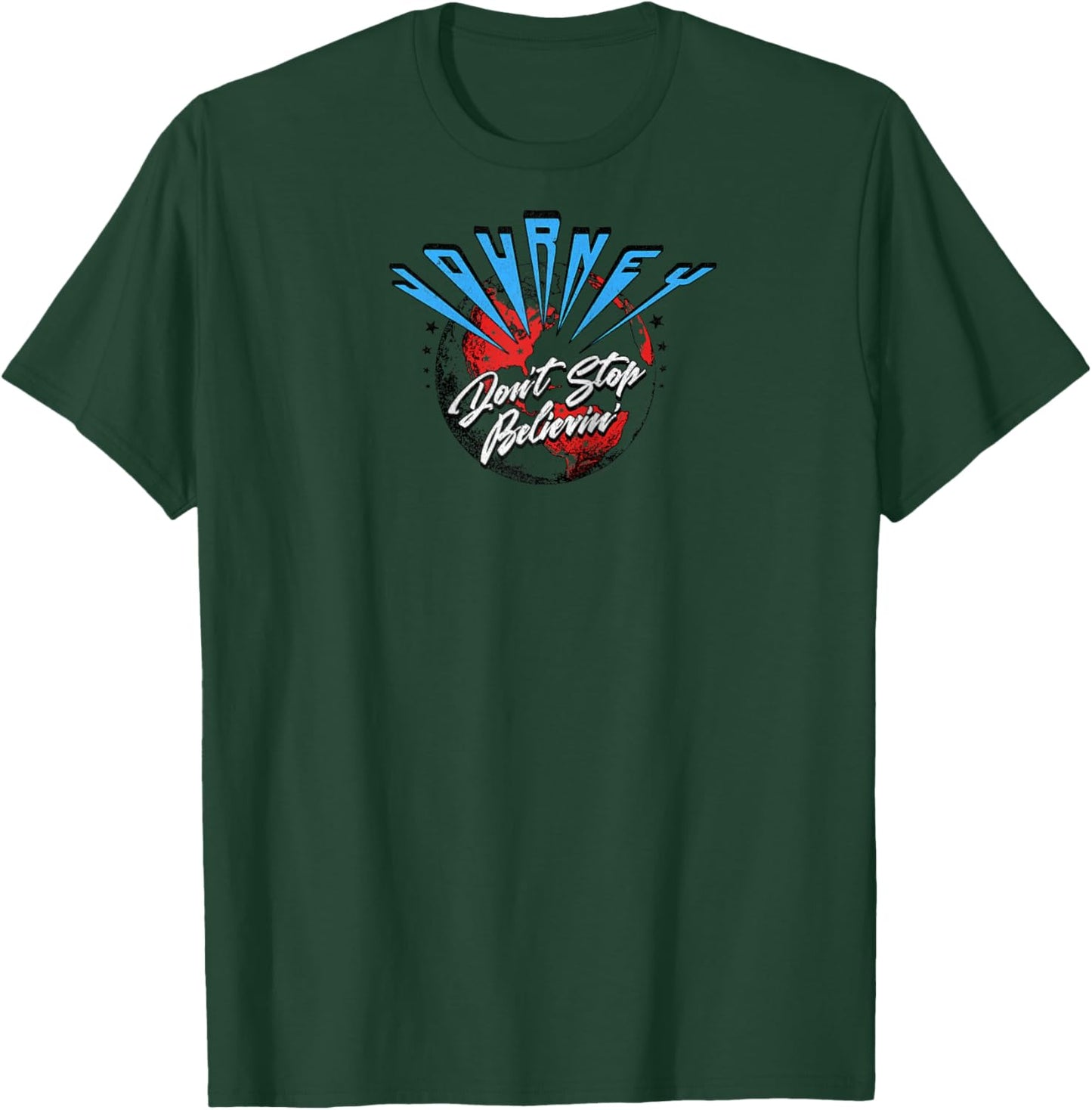 Journey Don't Stop Believin' World Tour Raglan Baseball T-Shirt - T-Shirt | Forest