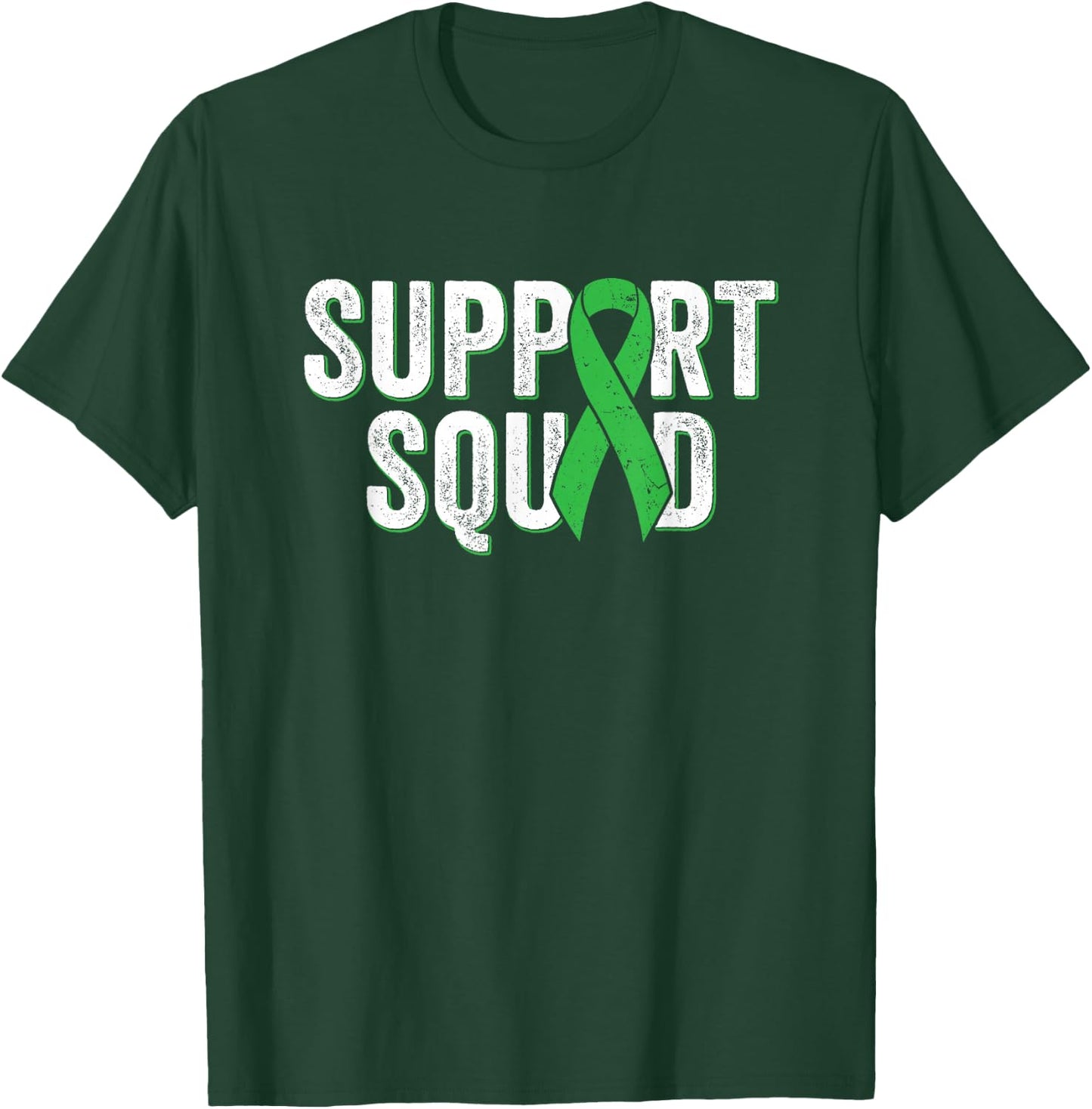 Kidney Disease Support Squad - Green Awareness Ribbon T-Shirt - T-Shirt | Forest
