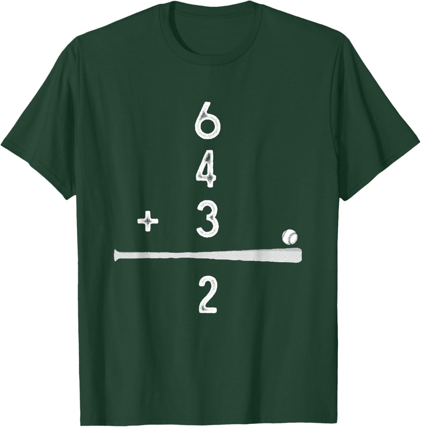 Baseball Player - 6 4 3 2 Double Play Baseball T-Shirt - T-Shirt | Forest