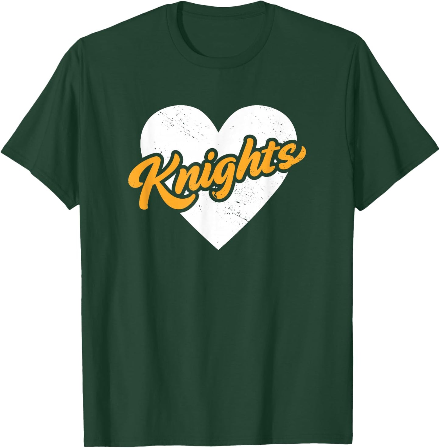 Vintage Knights High School Go Knights Pride Heart T-Shirt - T-Shirt | Forest