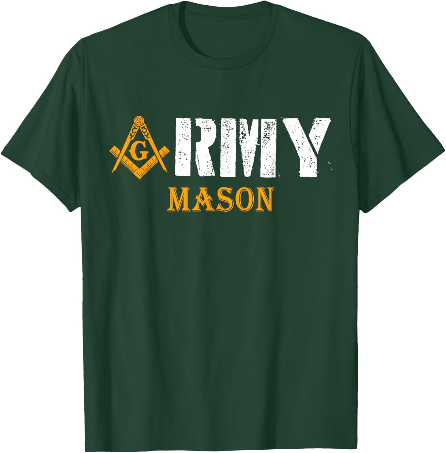 Freemason Army Compass & Square Masonic Symbol Vintage T-Shirt - T-Shirt | Forest