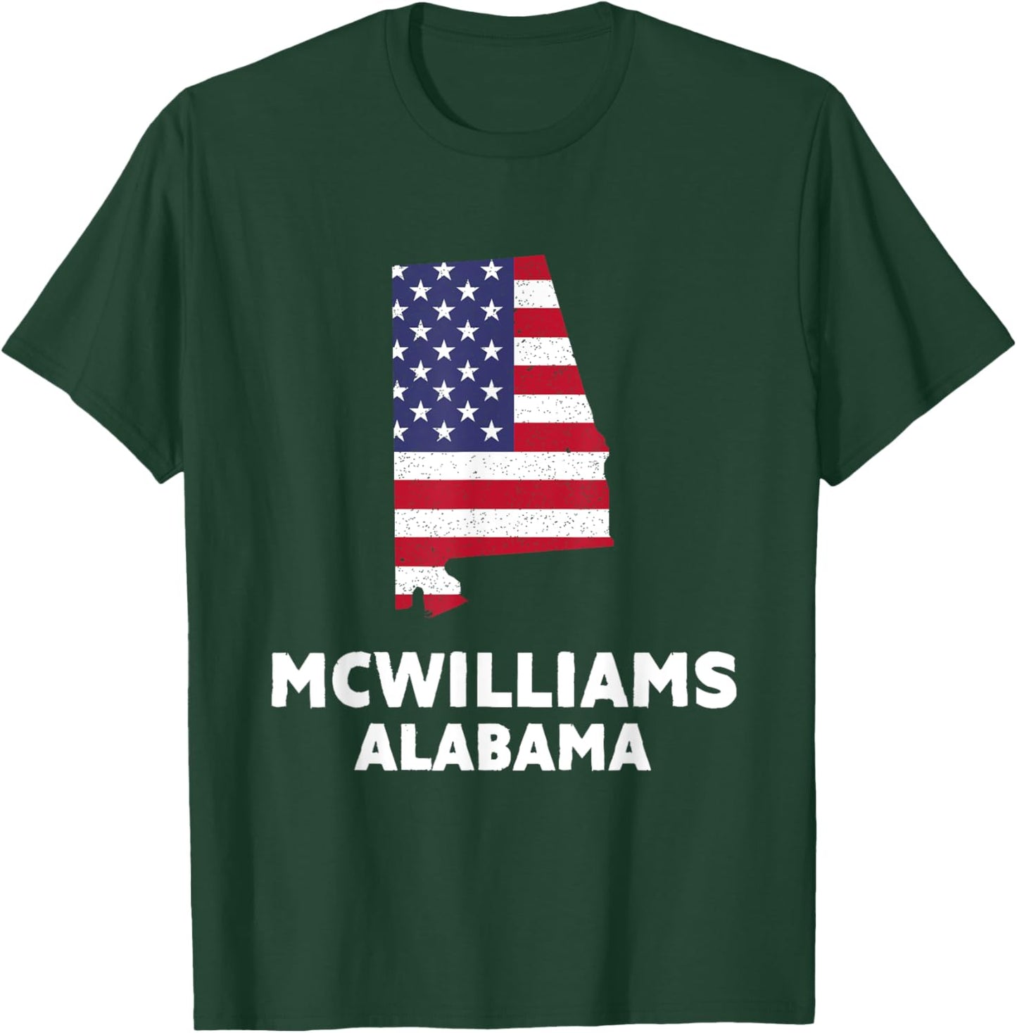 Distressed Patriotic USA Flag McWilliams, Alabama T-Shirt - T-Shirt | Forest