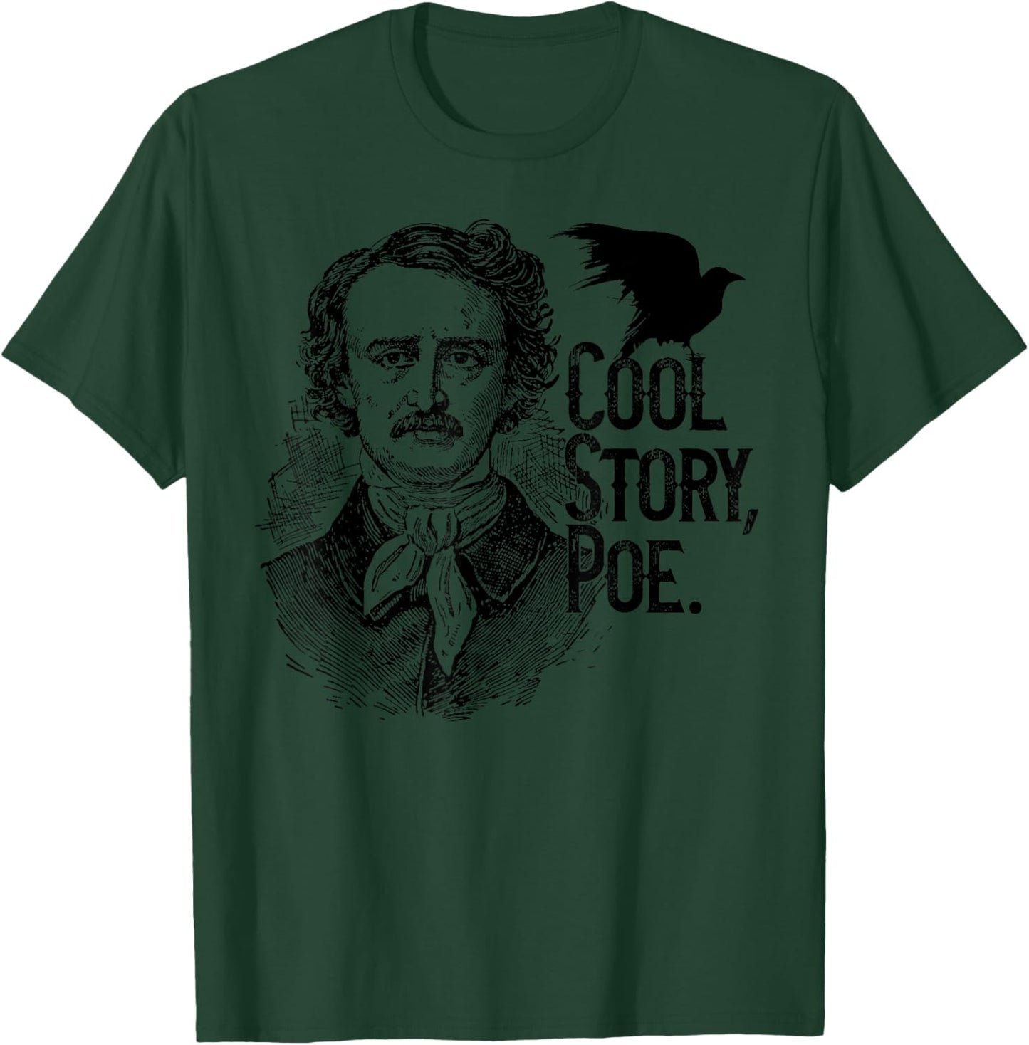 The Raven, Edgar Allan Poe, Fan Art and gifts T-Shirt - T-Shirt | Forest