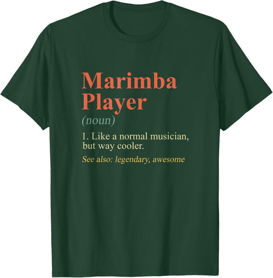 Marimba Player Definition Xylophone Instrument Musician T-Shirt - T-Shirt | Forest