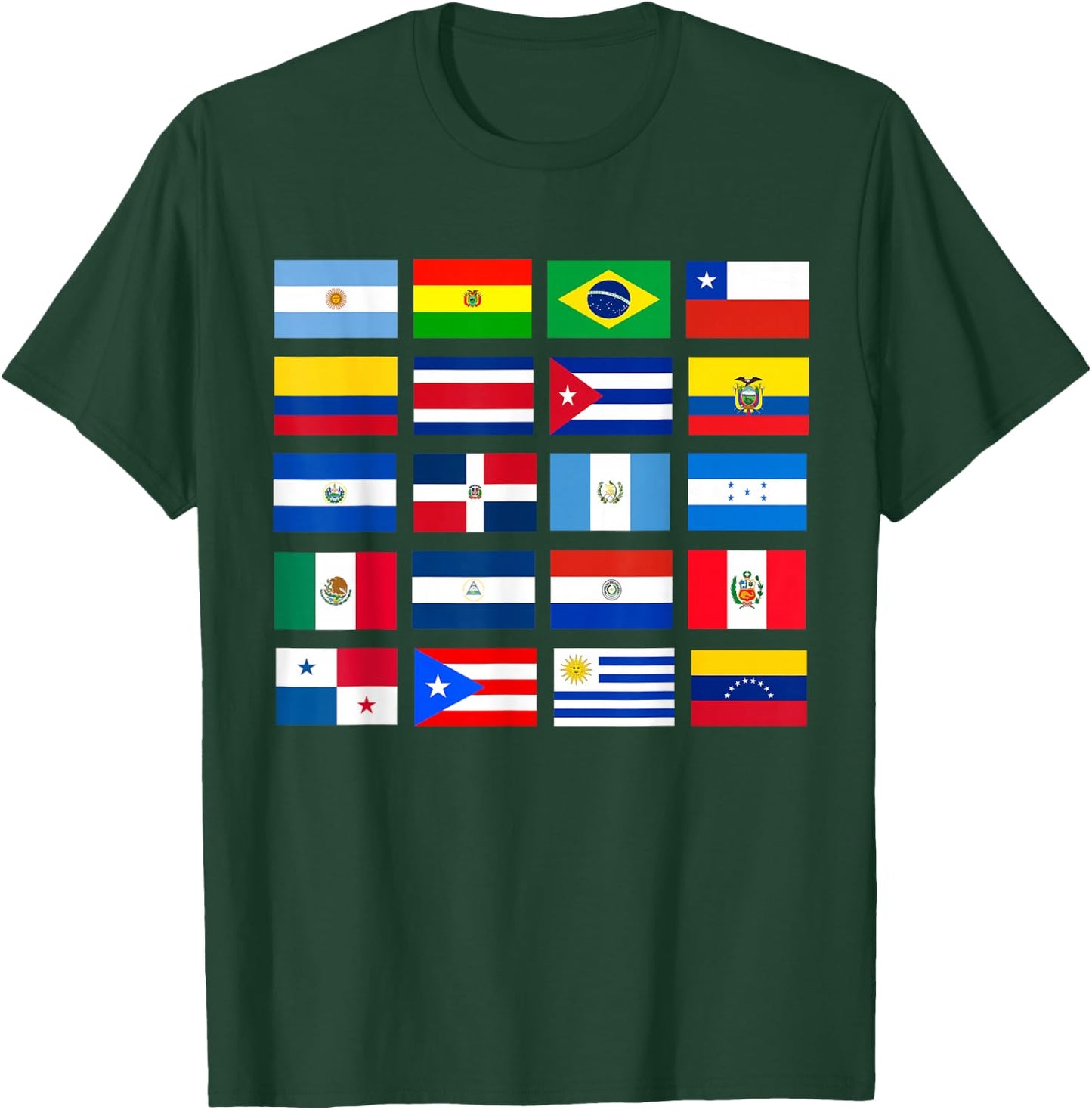 Latin American Flags Hispanic Heritage Month T-Shirt - T-Shirt | Forest