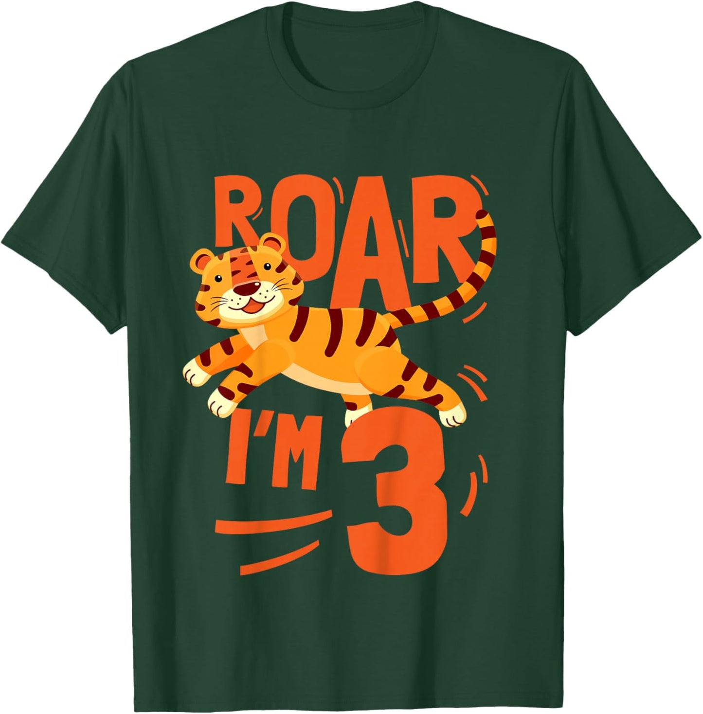 Kids Tiger 3rd Birthday Jungle Party Tiger Age 3 Wild Animal T-Shirt - T-Shirt | Forest