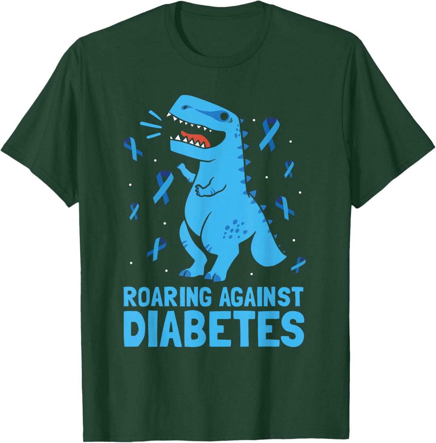 Type 1 Diabetes T1d Kids Toddler Diabetes Awareness Dinosaur T-Shirt - T-Shirt | Forest