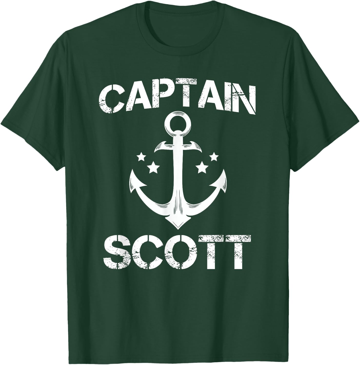 CAPTAIN SCOTT Funny Birthday Personalized Name Boat Gift T-Shirt - T-Shirt | Forest