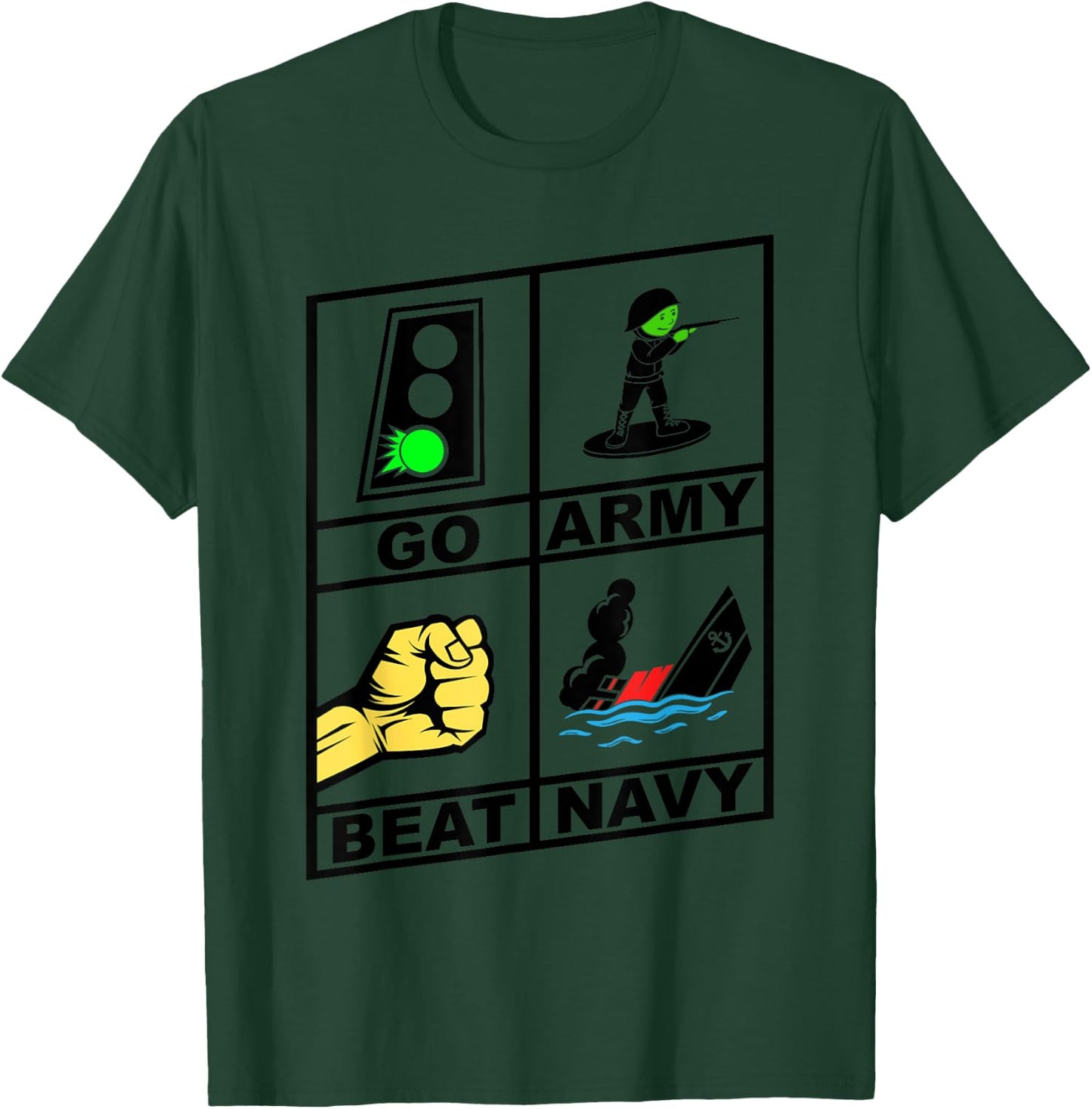 Go Army! Beat Navy! 2019 Pictures are Worth 1000 Words T-Shirt - T-Shirt | Forest