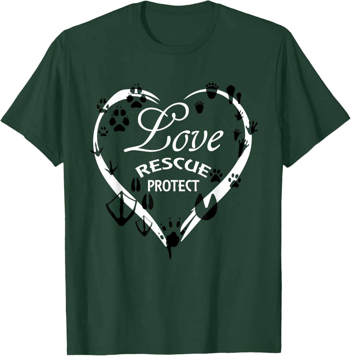 LOVE Rescue Protect Wildlife Save Animals T-Shirt - T-Shirt | Forest