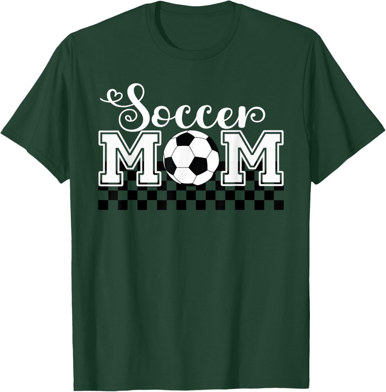 Soccer Mom Soccer Mama Checkered Mothers Day Retro T-Shirt - T-Shirt | Forest
