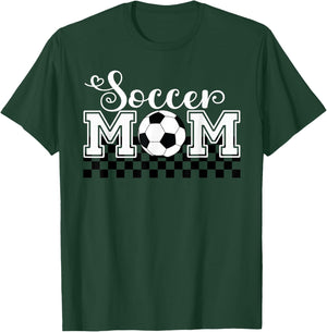 Soccer Mom Soccer Mama Checkered Mothers Day Retro T-Shirt - T-Shirt | Forest