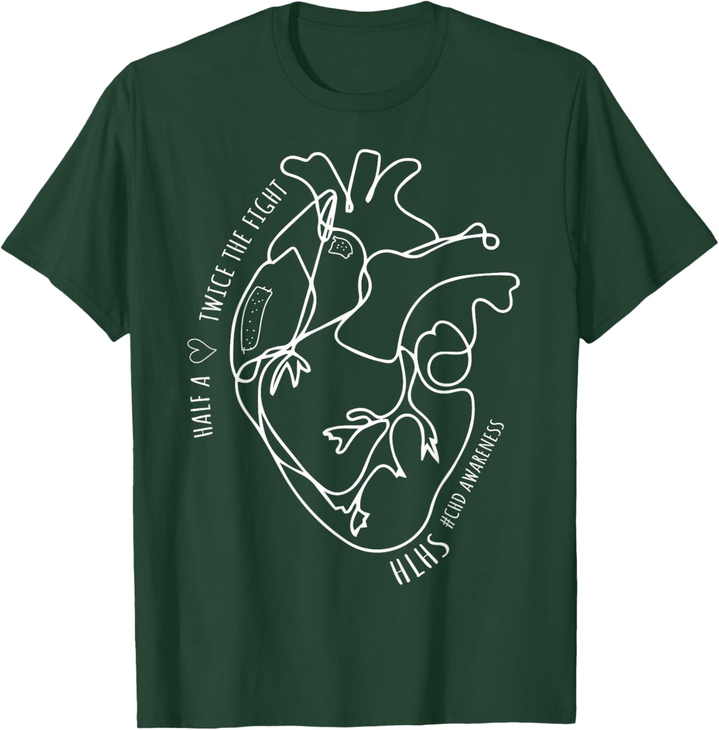 A Heart Warrior CHD Awareness Congenital Disease HLHS T-Shirt - T-Shirt | Forest