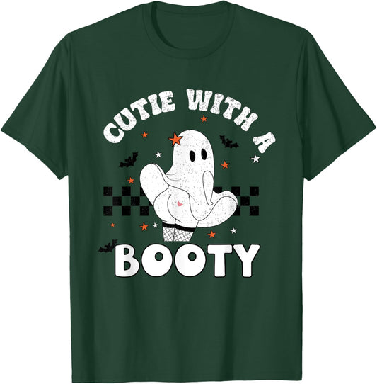 Halloween Cheeky Ghost Cutie With A Booty Sexy Adult Costume T-Shirt - T-Shirt | Forest