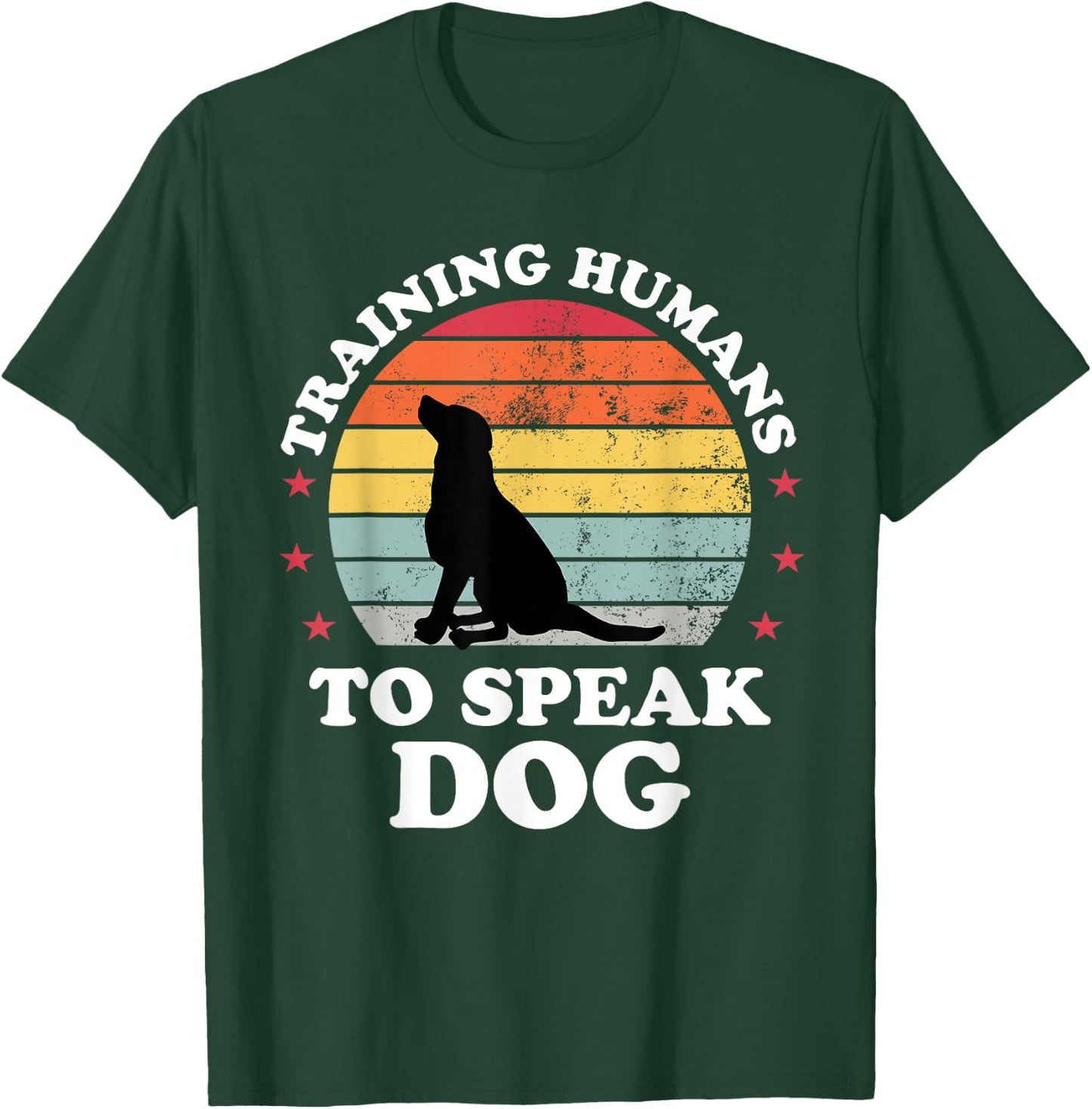 Retro Dog Commands Obedience Training Funny Dog Trainer T-Shirt - T-Shirt | Forest