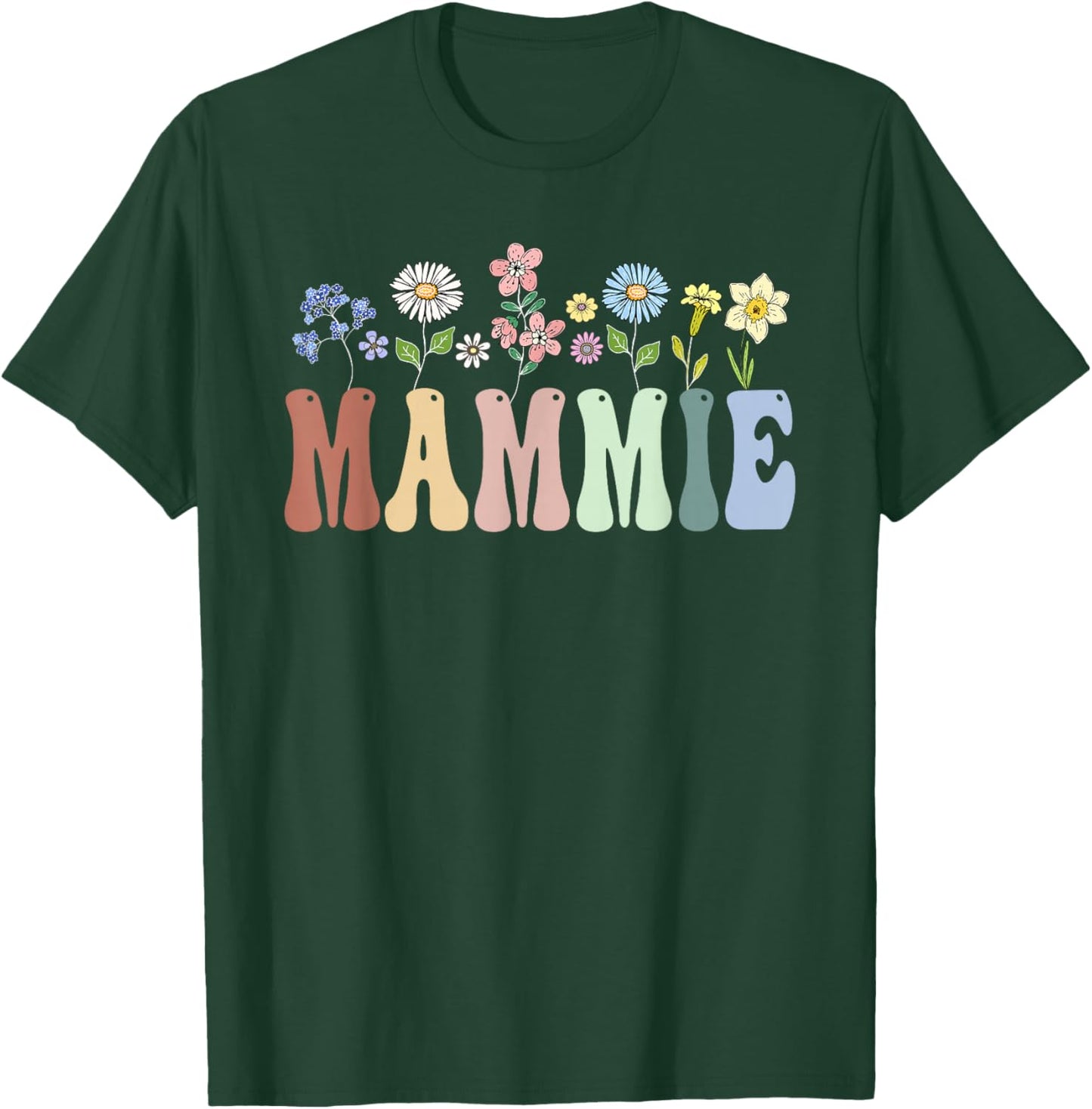 Mammie Gifts Women Wildflower Floral Design Mammie T-Shirt - T-Shirt | Forest