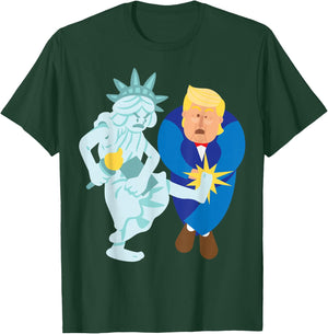 Liberty Kicks Trump 2020 Election Anti Donald Democrat Gift T-Shirt - T-Shirt | Forest