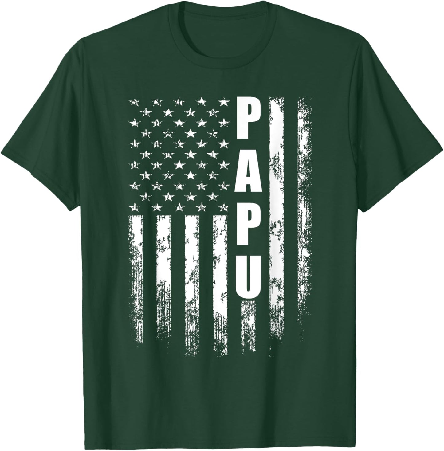 Papu American USA Flag - Papu Cooler Father's Day Men T-Shirt - T-Shirt | Forest