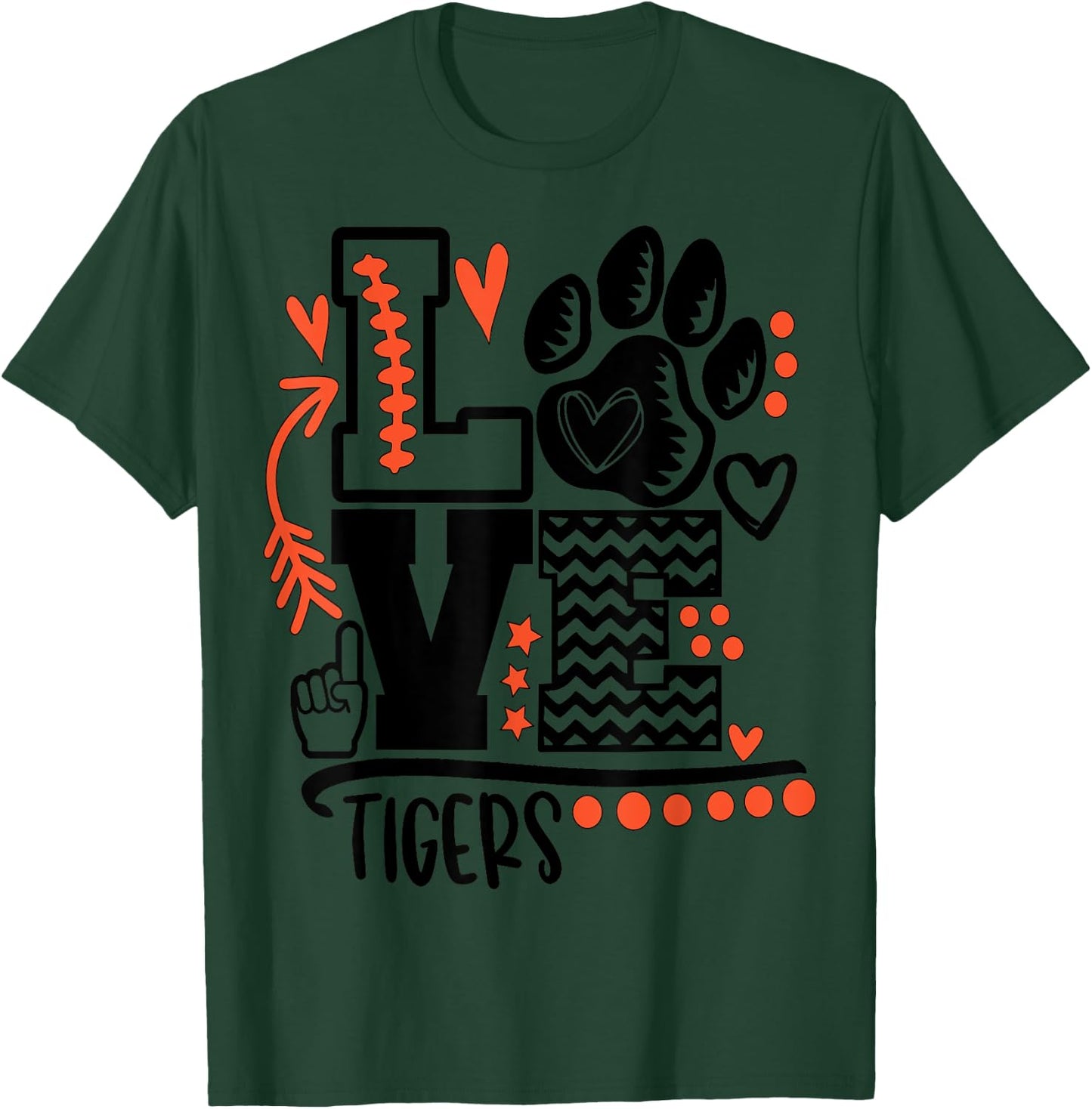 Football tigers paw mom school spirit T-Shirt - T-Shirt | Forest