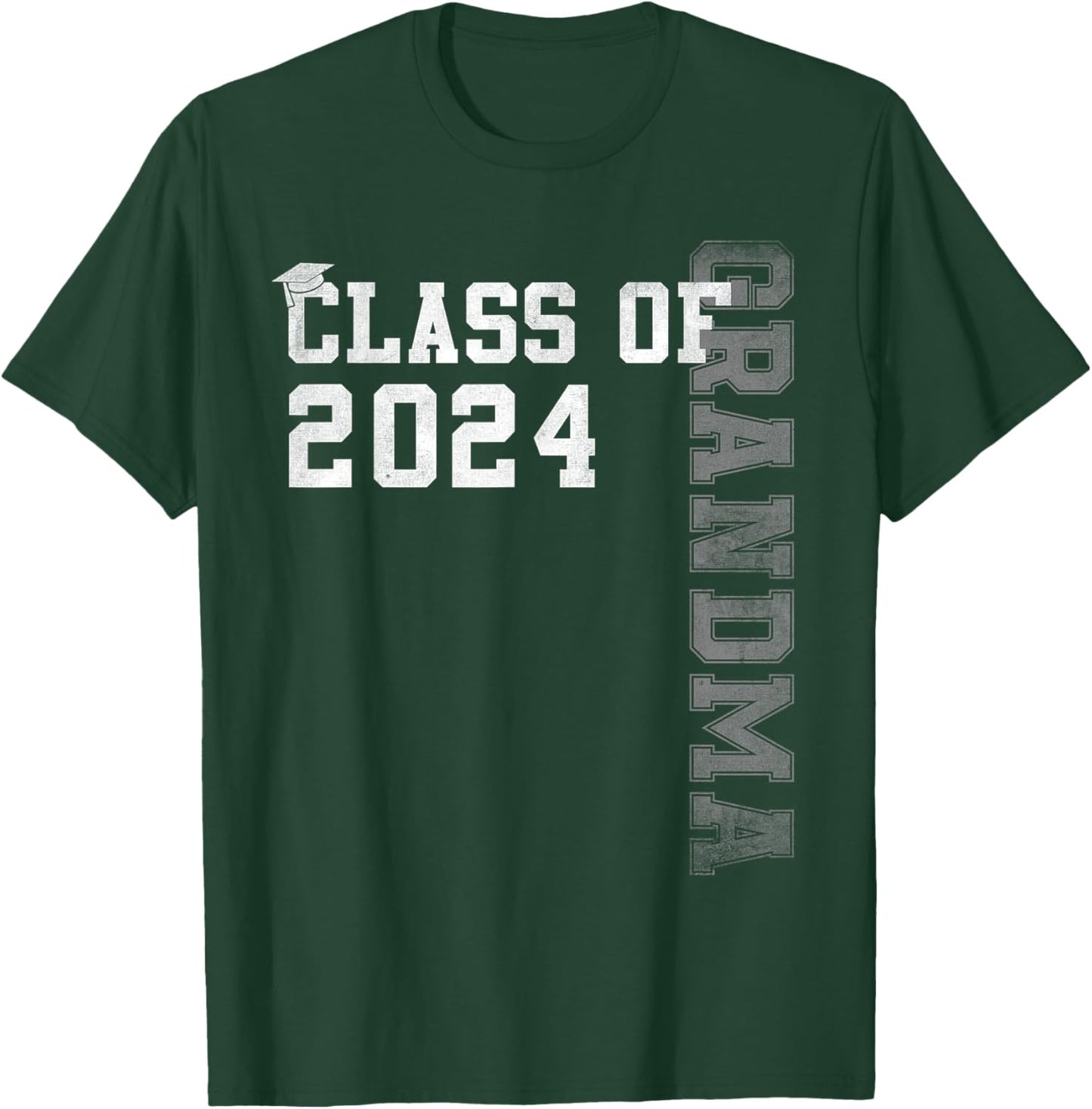Grandma Senior 24 Proud Grandma Of A Class Of 2024 Graduate T-Shirt - T-Shirt | Forest