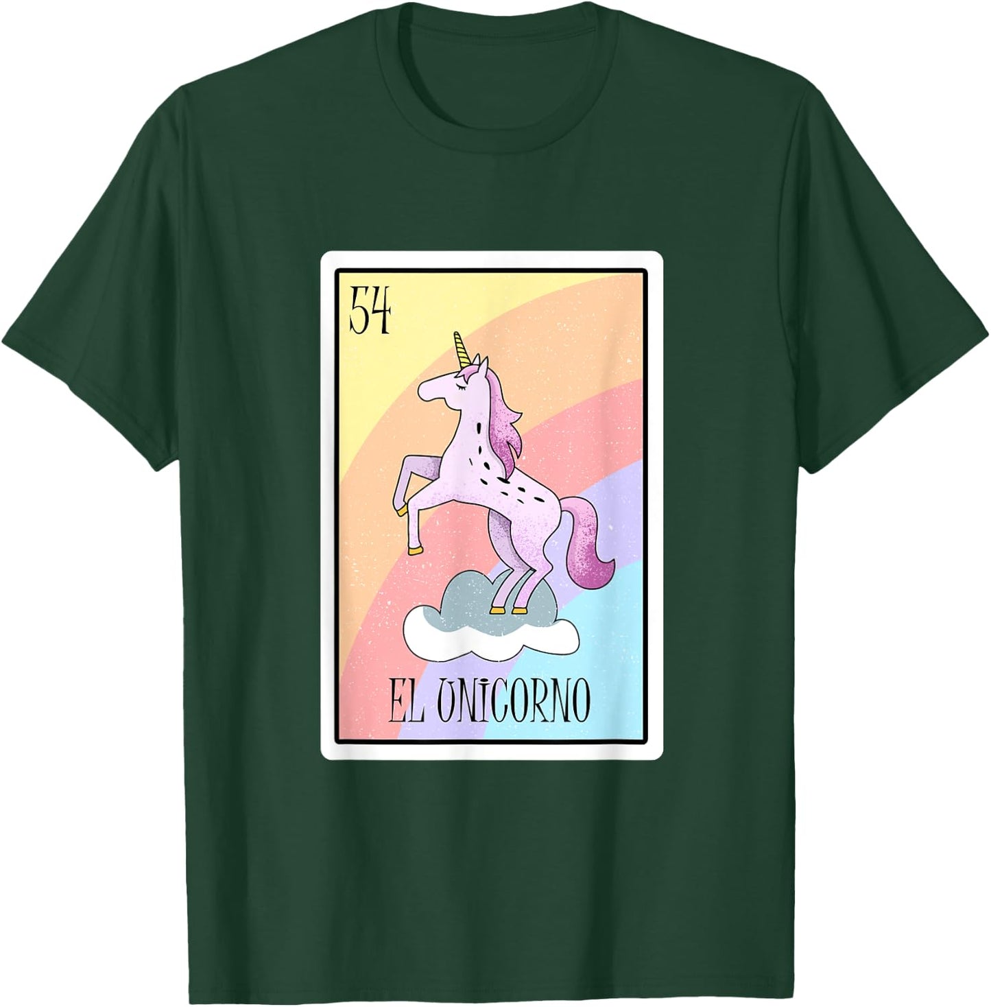 El Unicorno Lottery Gift The Unicorn Card Mexican Lottery T-Shirt - T-Shirt | Forest