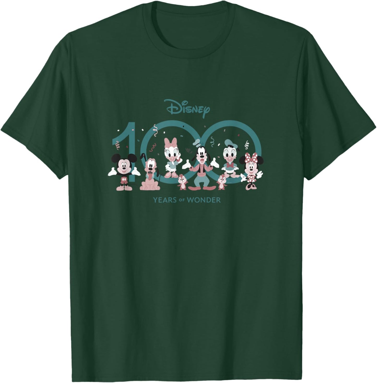 Disney 100 Years of Wonder Mickey & Pals Muted Cute D100 T-Shirt - T-Shirt | Forest