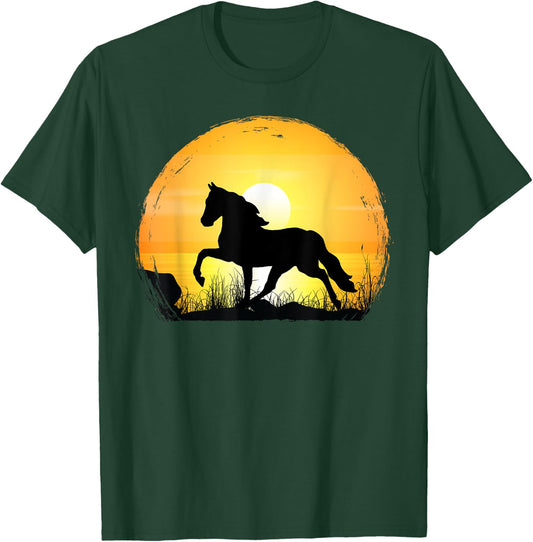 Sunset Horse Breed Silhouette - Tennessee Walker T-Shirt - T-Shirt | Forest