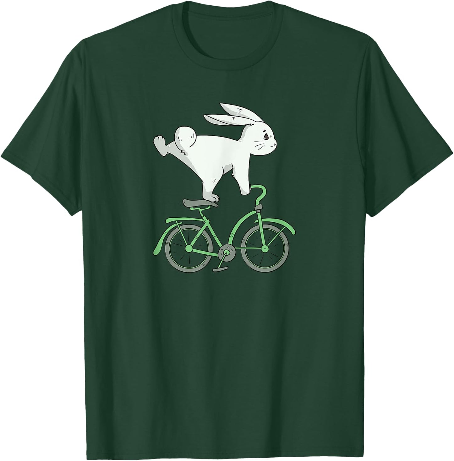 Rabbit on Bike | Bunny Cycling | Bicycle Lover Women Kids T-Shirt - T-Shirt | Forest