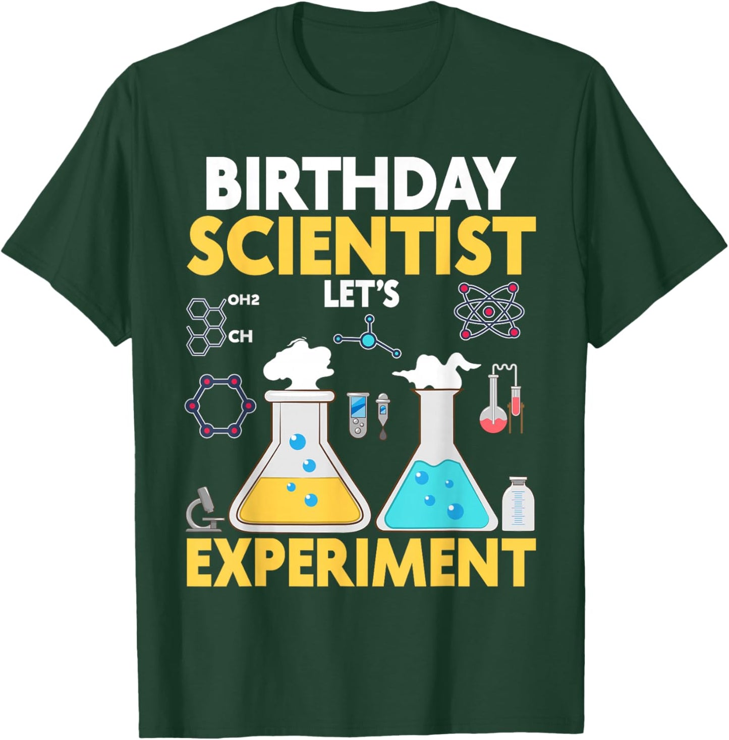 Birthday Shrit For Boys Girls Science Theme Let's Experiment T-Shirt - T-Shirt | Forest