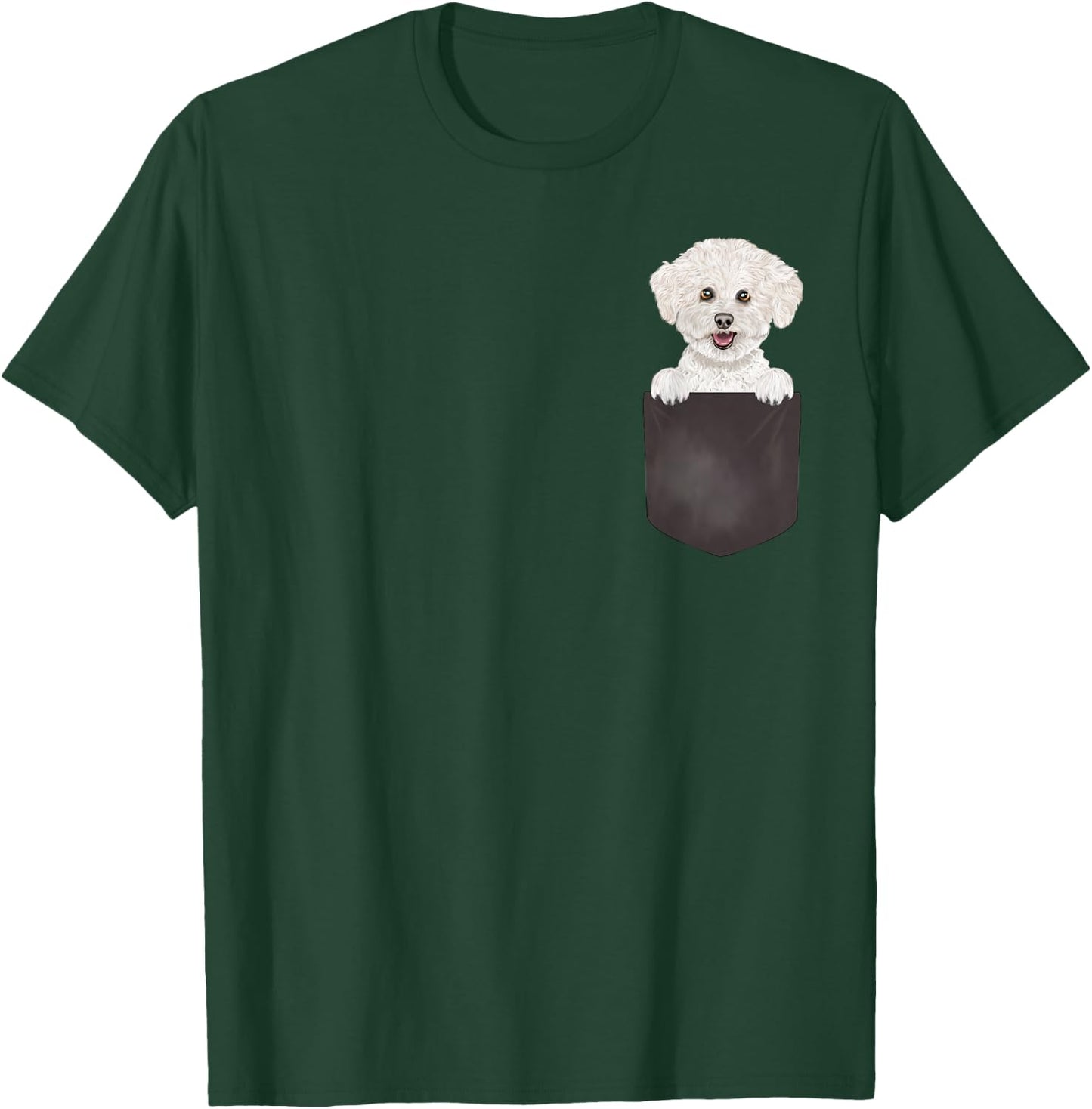 Dog in Pocket Funny Dog Lover Bichons Frise T-Shirt - T-Shirt | Forest