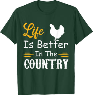 funny countryside lovers, Life is better in the country T-Shirt - T-Shirt | Forest