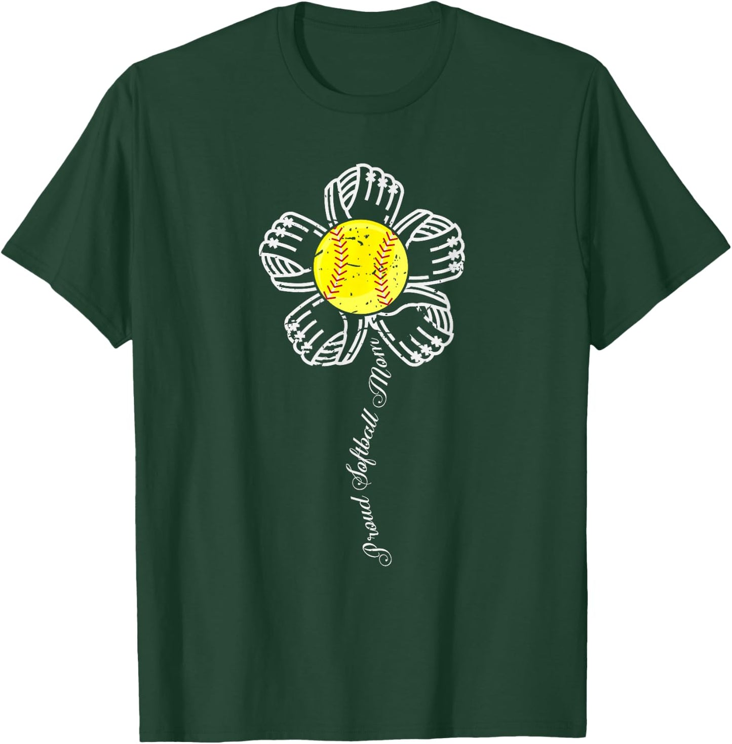 Proud Softball Mom Shirt Baseball Mother s Gift T-Shirt - T-Shirt | Forest